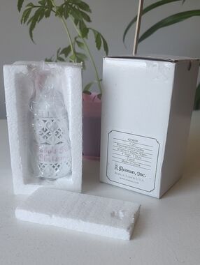 Pierced Porcelain Lace Illusions Roman, Inc. © 2003 #20658 Baby Bottle Ornament